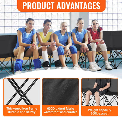 8-Seat Portable Folding Sport Bench with Carry Bag, 3.15m, 10.95 kg