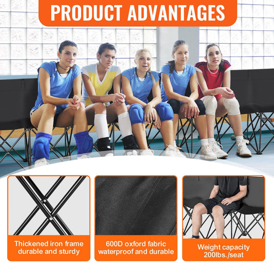 8-Seat Portable Folding Sport Bench with Carry Bag, 3.15m, 10.95 kg