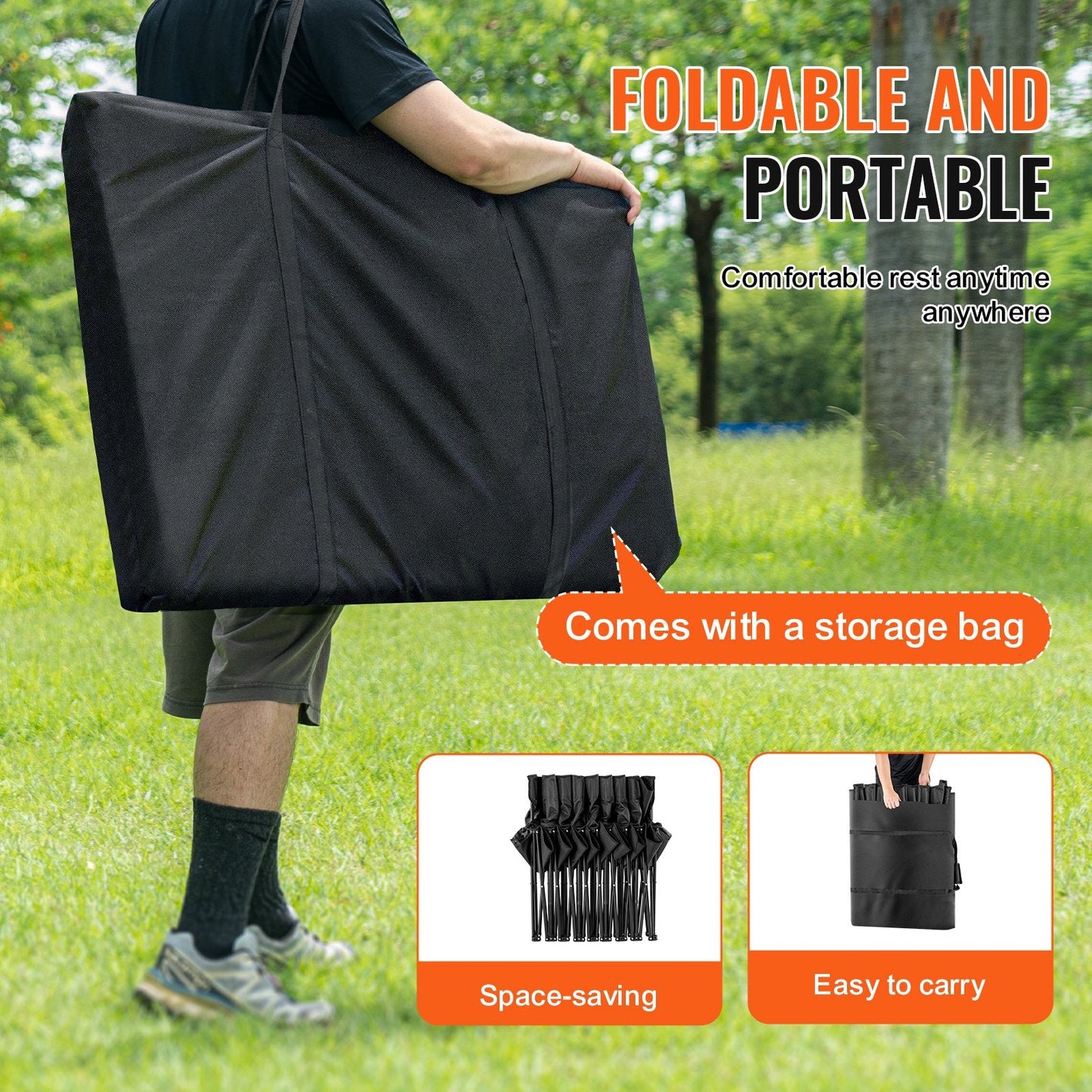 8-Seat Portable Folding Sport Bench with Carry Bag, 3.15m, 10.95 kg