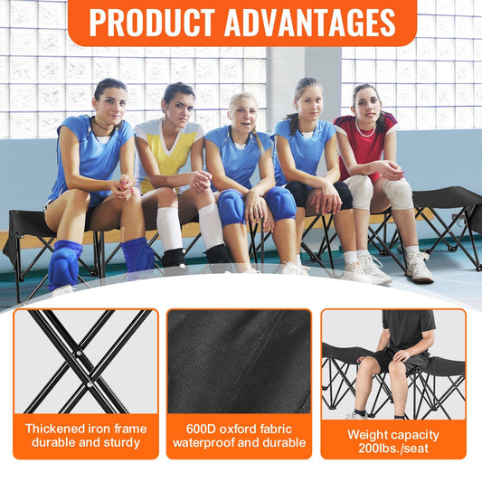 6-Seater Portable Folding Bench for Outdoor Events with Carrying Bag