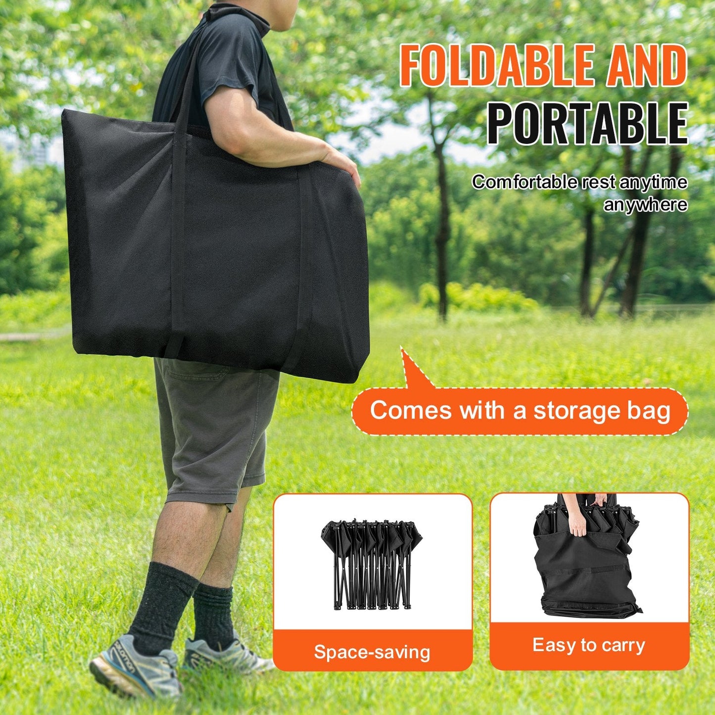 6-Seater Portable Folding Bench for Outdoor Events with Carrying Bag