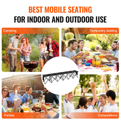 VEVOR 6 Seat Portable Folding Sport Bench Outdoor Camping Chair with Carry Bag