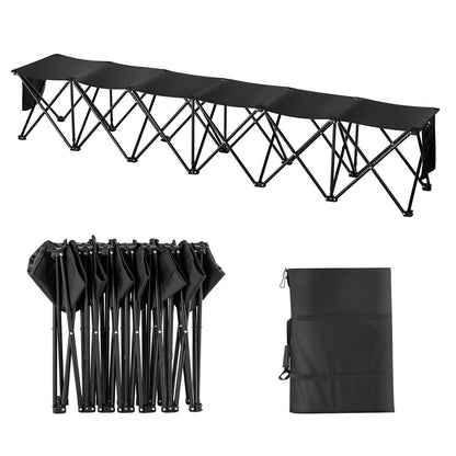 6-Seater Portable Folding Bench for Outdoor Events with Carrying Bag