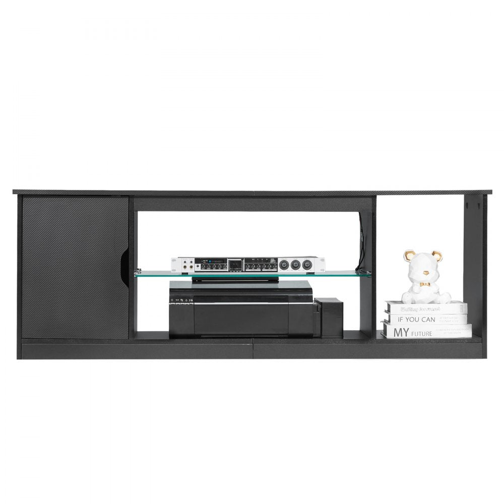 TV Stand for TVs up to 65 in Modern Entertainment Center with Glass Shelf