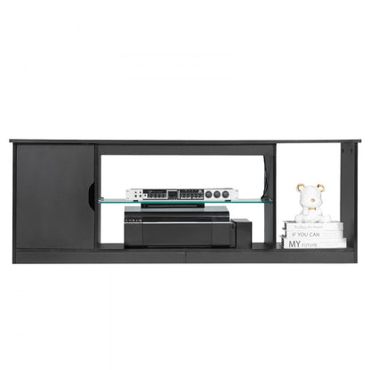 TV Stand for TVs up to 65 in Modern Entertainment Center with Glass Shelf