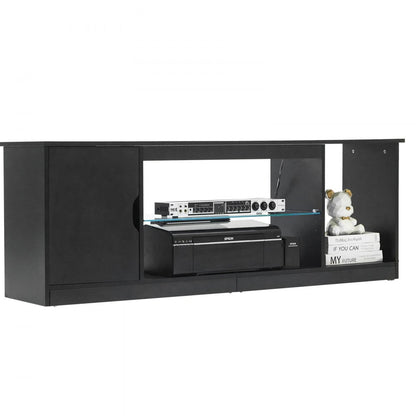 TV Stand for TVs up to 65 in Modern Entertainment Center with Glass Shelf