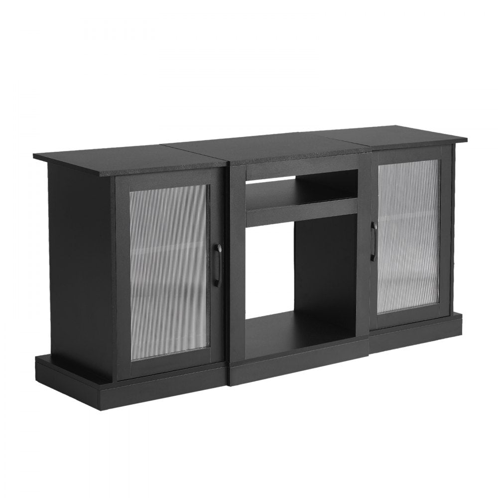 TV Stand for TVs up to 65 in Modern Entertainment Center with Glass Doors