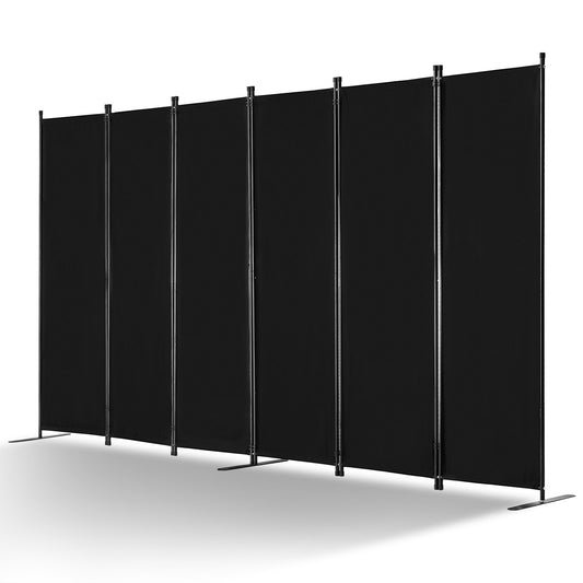 VEVOR Room Divider 6 Panels Fabric Room Privacy Screen for Office Bedroom Black