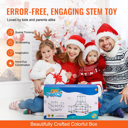 Kids' STEM Castle Fort Building Kit - 120 Piece Set, 2.53 kg