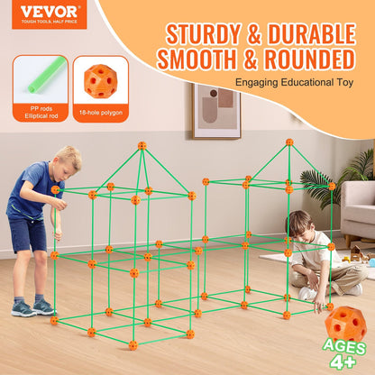 Glow-in-the-Dark Kids' Fort Building Kit - 140 Piece STEM Toy, 2.8 kg