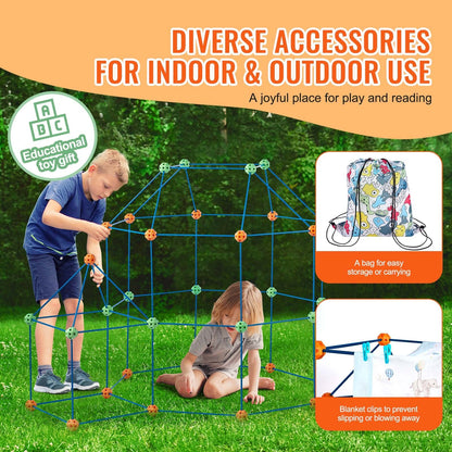 Kids' STEM Castle Fort Building Kit - 180 Pieces, 3.7 kg, Portable & Educational