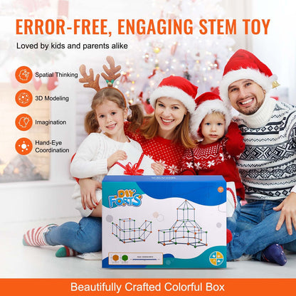 Kids' STEM Castle Fort Building Kit - 180 Pieces, 3.7 kg, Portable & Educational