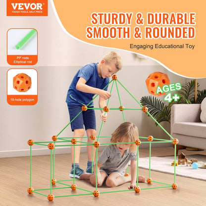 Kids' Glow-in-the-Dark Tent Fort Building Kit - 85 Pieces, 1.8 kg