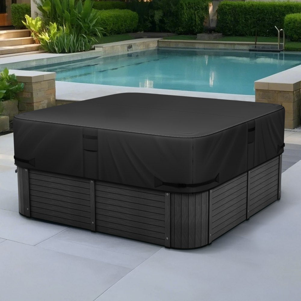 VEVOR Outdoor Hot Tub Cover 2285x2285x508mm Weatherproof and Waterproof Black