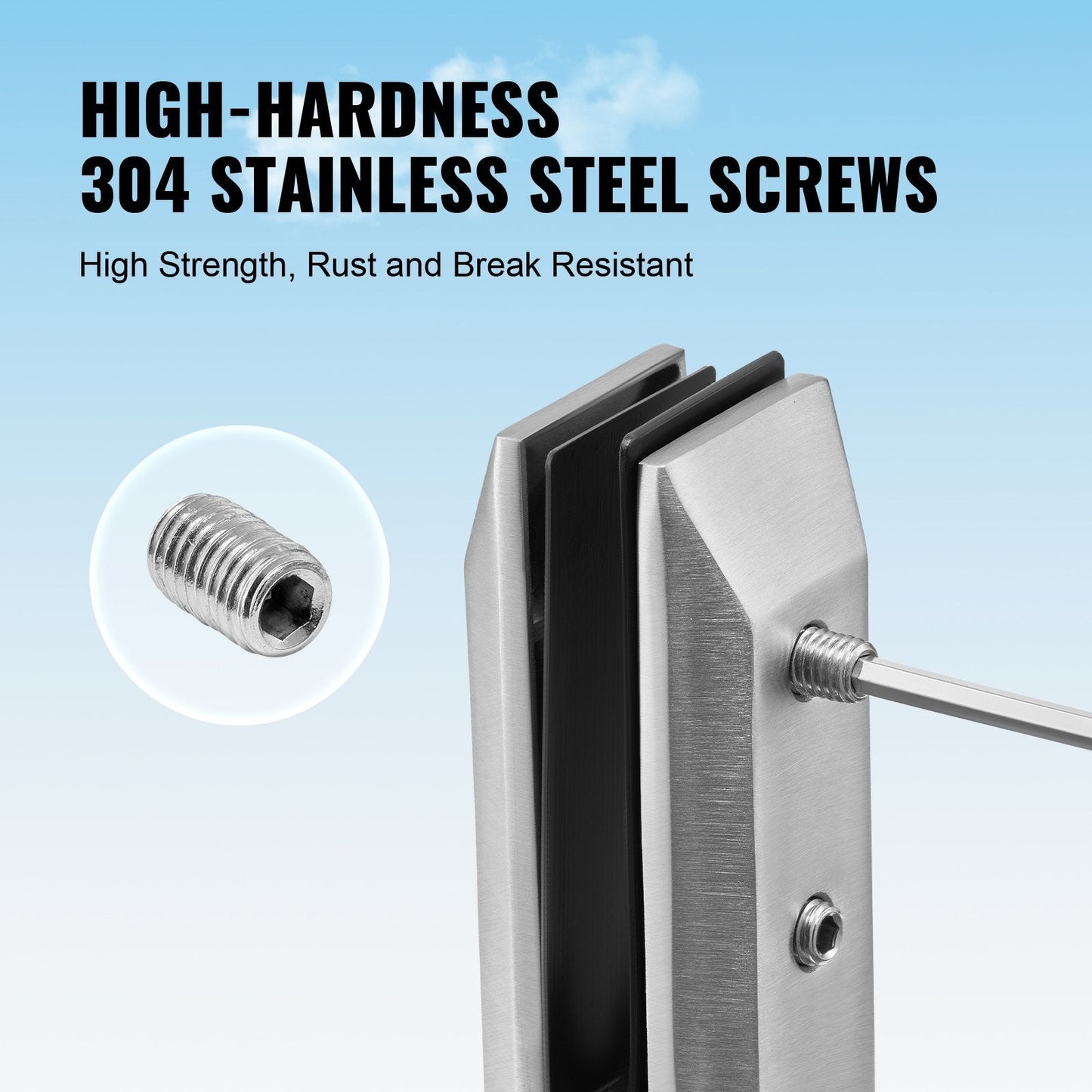 Stainless Steel Glass Clamps, 10 PCS for 8-12mm Glass, 10 kg Load Capacity