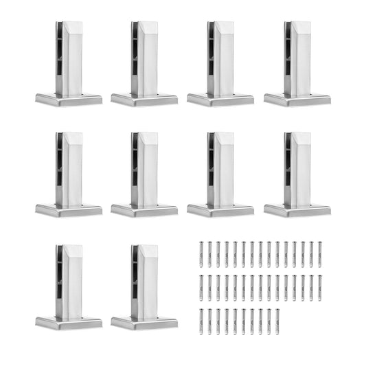 VEVOR Glass Clamp, 10 PCS Square Glass Railing Bracket for 0.31 "-0.47 " Tempered