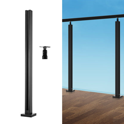Stainless Steel Glass Railing Bracket, 910mm Height for 10-12mm Thickness Glass