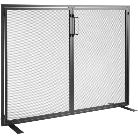 VEVOR Fireplace Screen 1 Panel with Door, Sturdy Iron Mesh Fireplace Screen, 990(L)