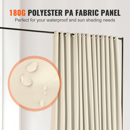 Portable 3x2.4m Room Divider with Wheels, Privacy Screen for Home & Office