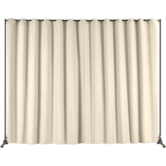 VEVOR Room Divider, 8 ft x 10 ft(96×120inch) Portable Panel Room Divider with Wheels
