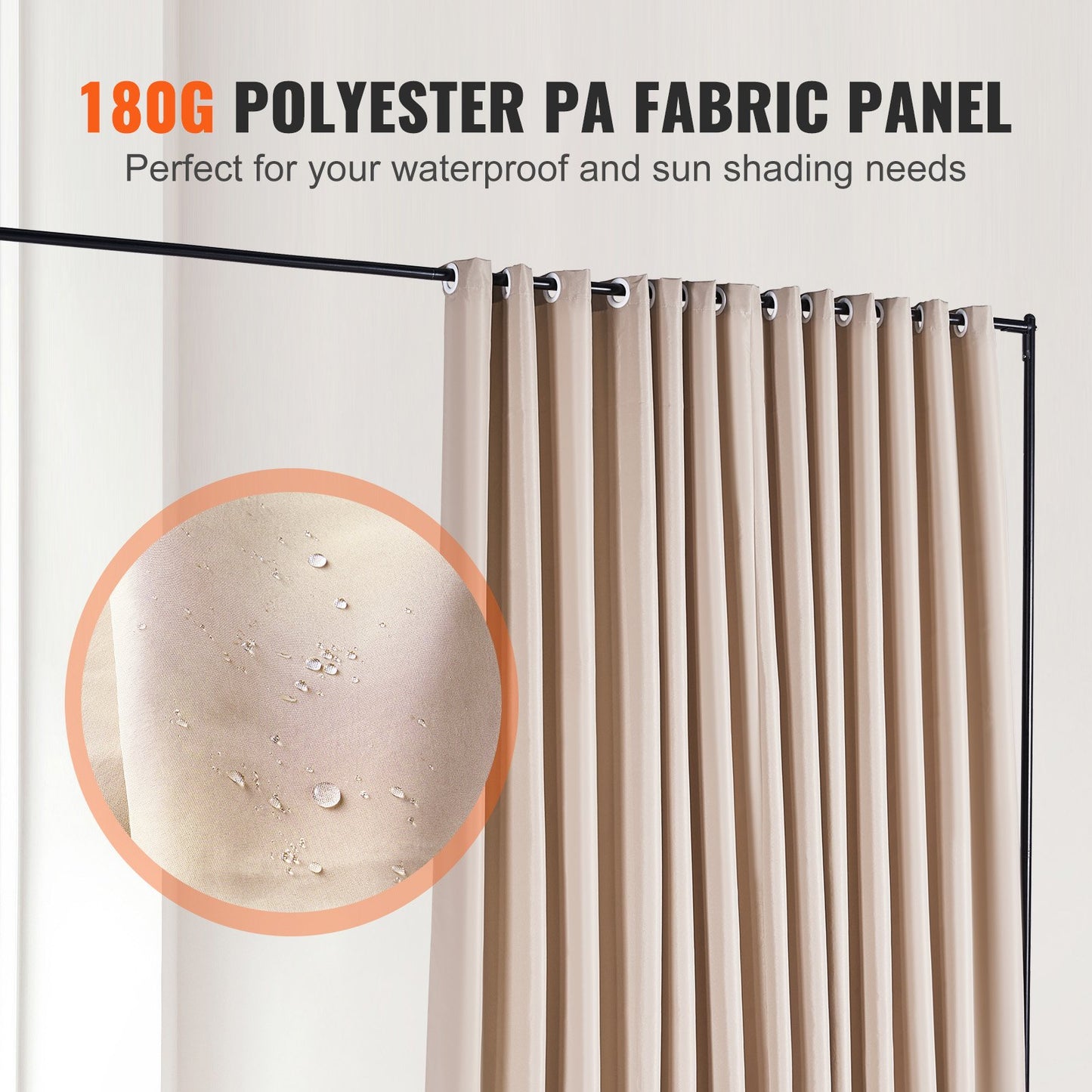 VEVOR Room Divider, 8 ft x 10 ft (96×120inch) Portable Panel Room Divider with Wheels