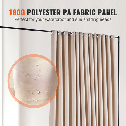 VEVOR Room Divider, 8 ft x 10 ft (96×120inch) Portable Panel Room Divider with Wheels