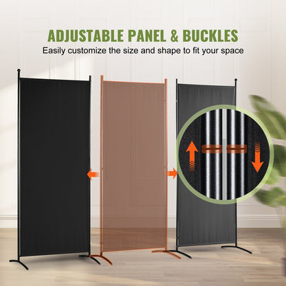3-Panel Freestanding Room Divider, 2.6x1.8m Privacy Screen for Home & Office