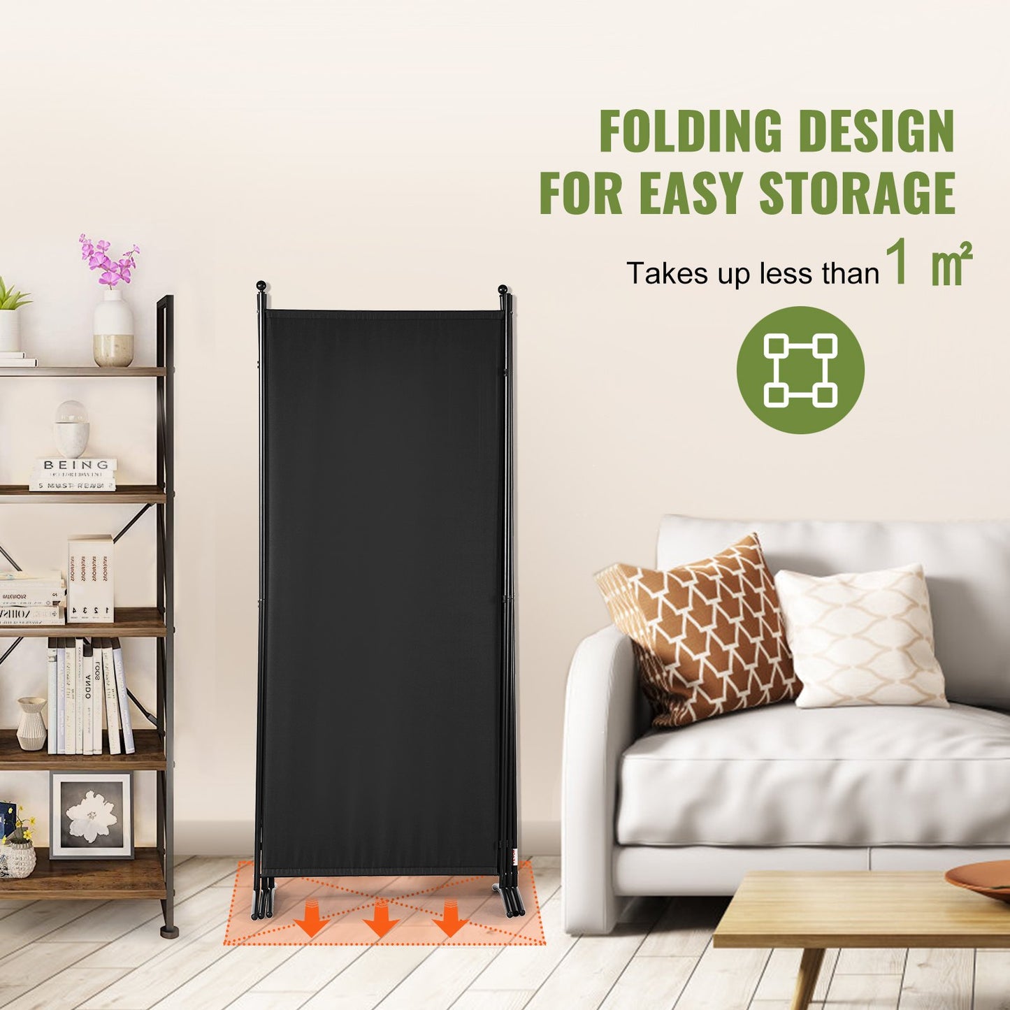 VEVOR Room Divider, 102×71inch Room Dividers and Folding Privacy Screens (3-panel),