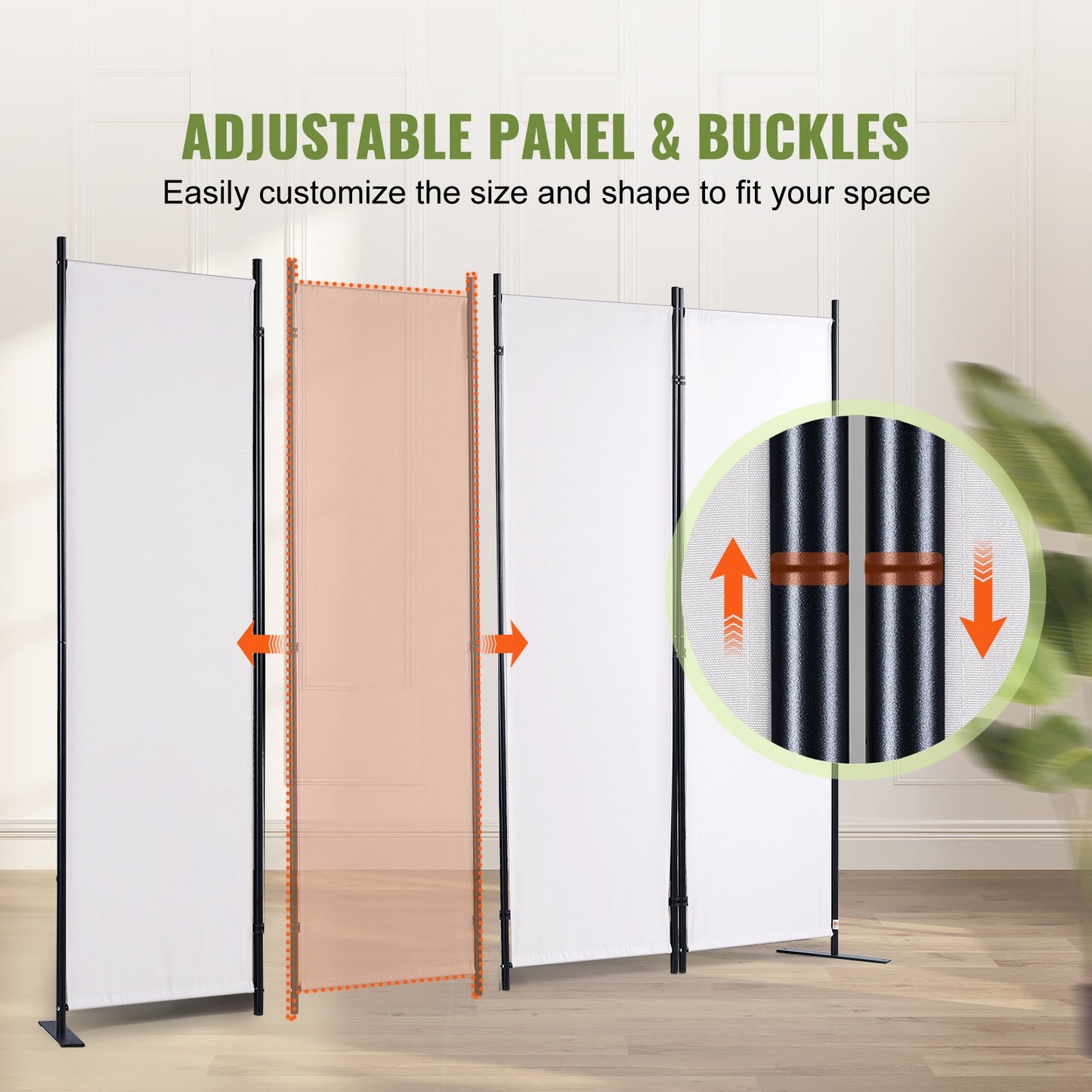 VEVOR Room Divider, 88×67.5inch Room Dividers and Folding Privacy Screens (4-panel),