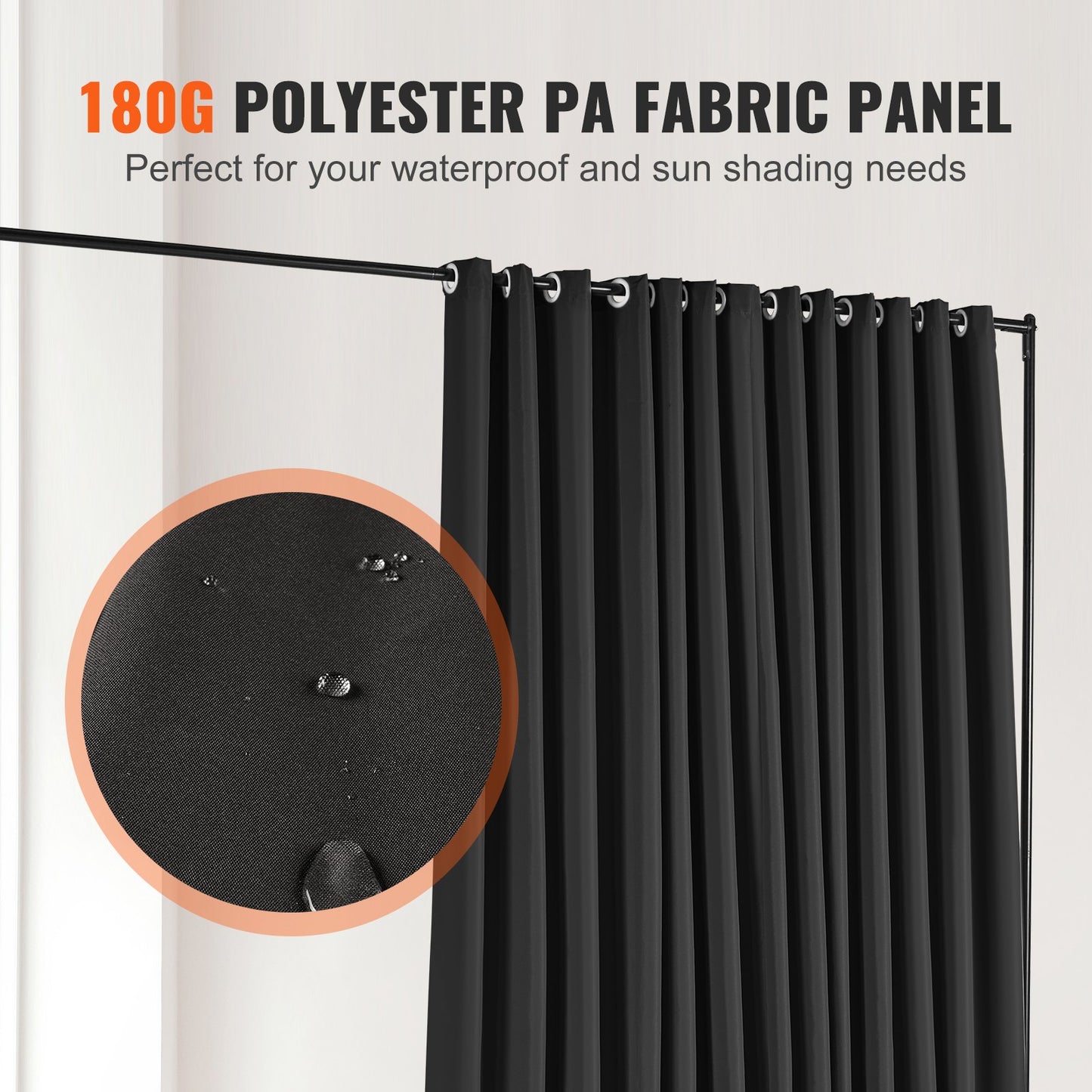 VEVOR Room Divider, 8 ft x 10 ft Portable Panel Room Divider with Wheels Curtain