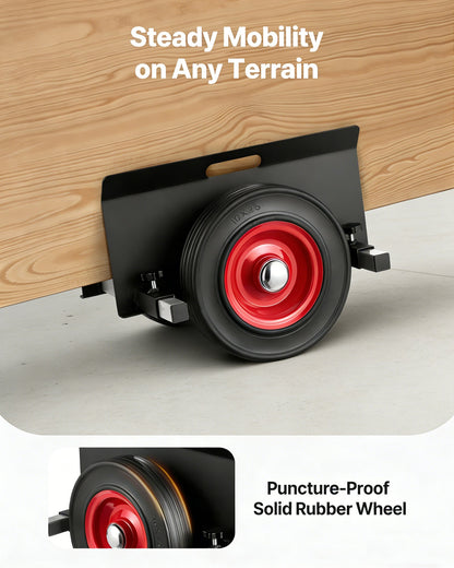 Panel Dolly, 453.6 kg Load Capacity, Drywall Mover with 25 cm Rubber Wheels Fits Different Terrain, Adjustable Clamp Panel Cart for Steel Panels, Mattress, Doors and Drywall Sheet, Black