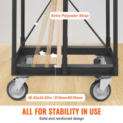 Heavy-Duty Drywall Cart with 5" Wheels, 680 kg Capacity, 0.9 x 0.6 m Deck