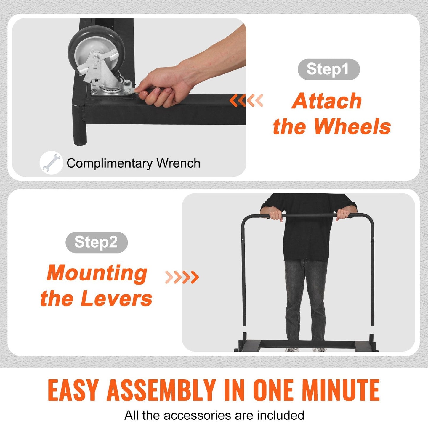 Heavy-Duty Drywall Cart with 5" Wheels, 680 kg Capacity, 0.9 x 0.6 m Deck