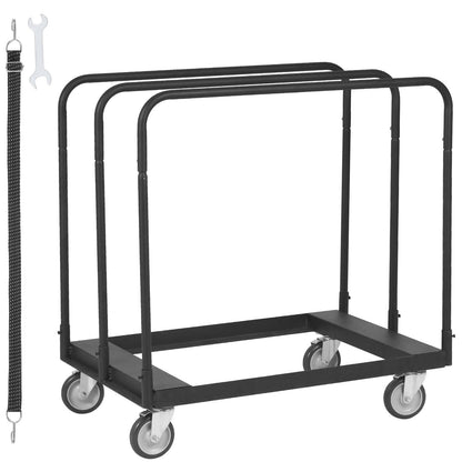 Heavy-Duty Drywall Cart with 5" Wheels, 680 kg Capacity, 0.9 x 0.6 m Deck