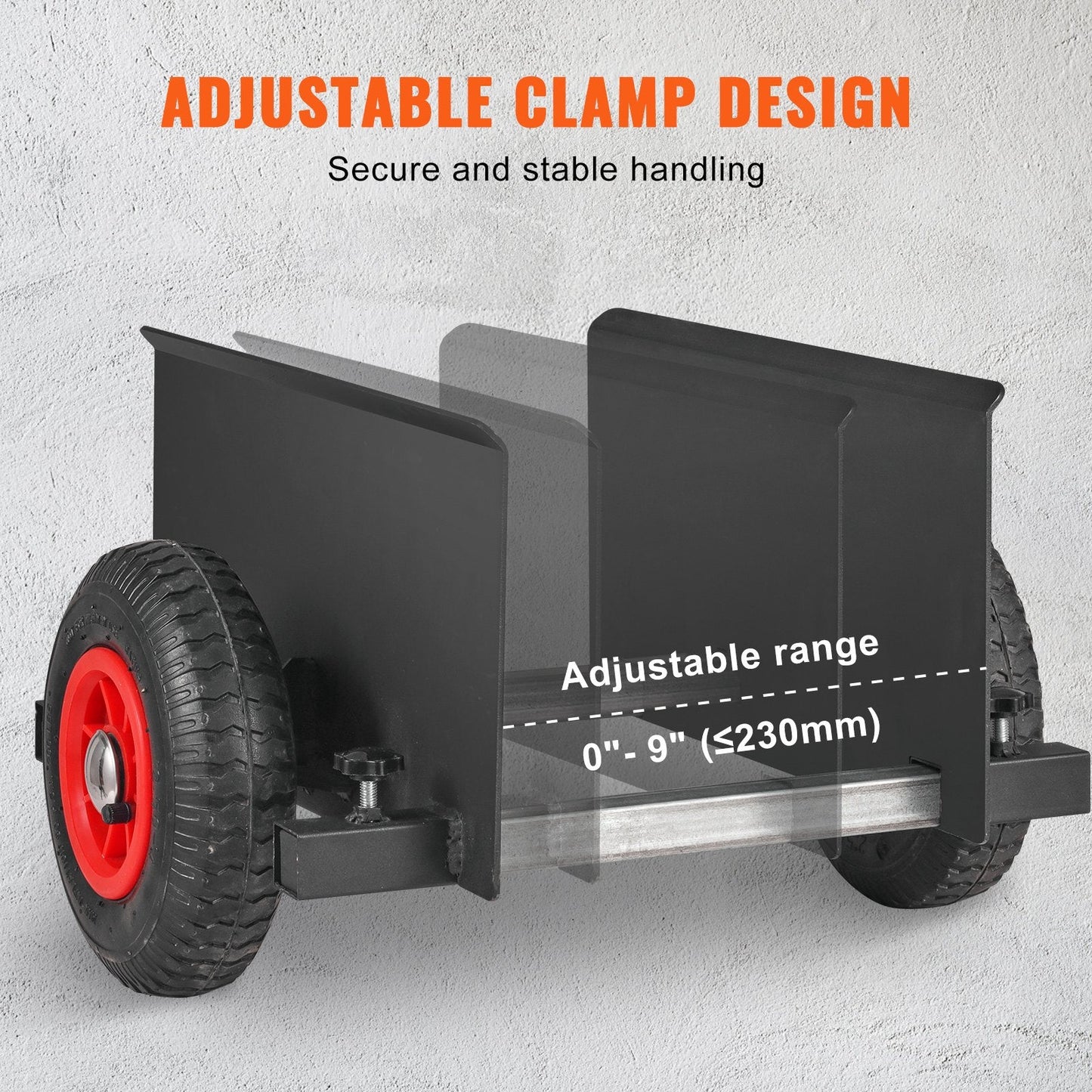 Heavy-Duty Panel Dolly with 272 kg Capacity and Adjustable Clamp