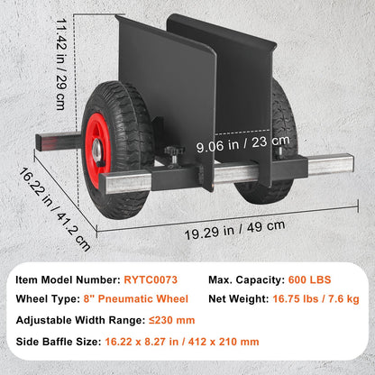 Heavy-Duty Panel Dolly with 272 kg Capacity and Adjustable Clamp