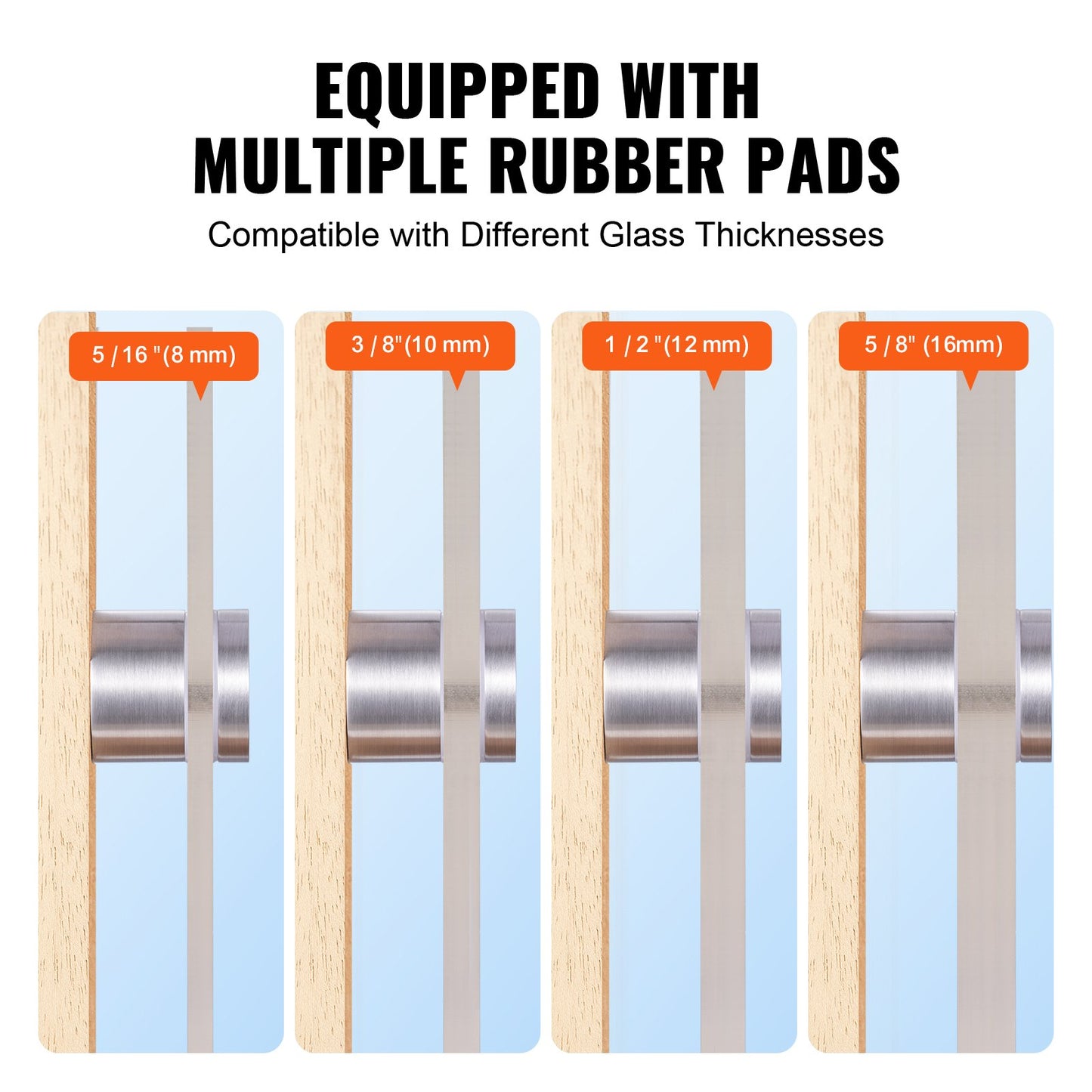 VEVOR Glass Clamp, 10 PCS Round Glass Railing Bracket for 0.31 "-0.62 " Tempered