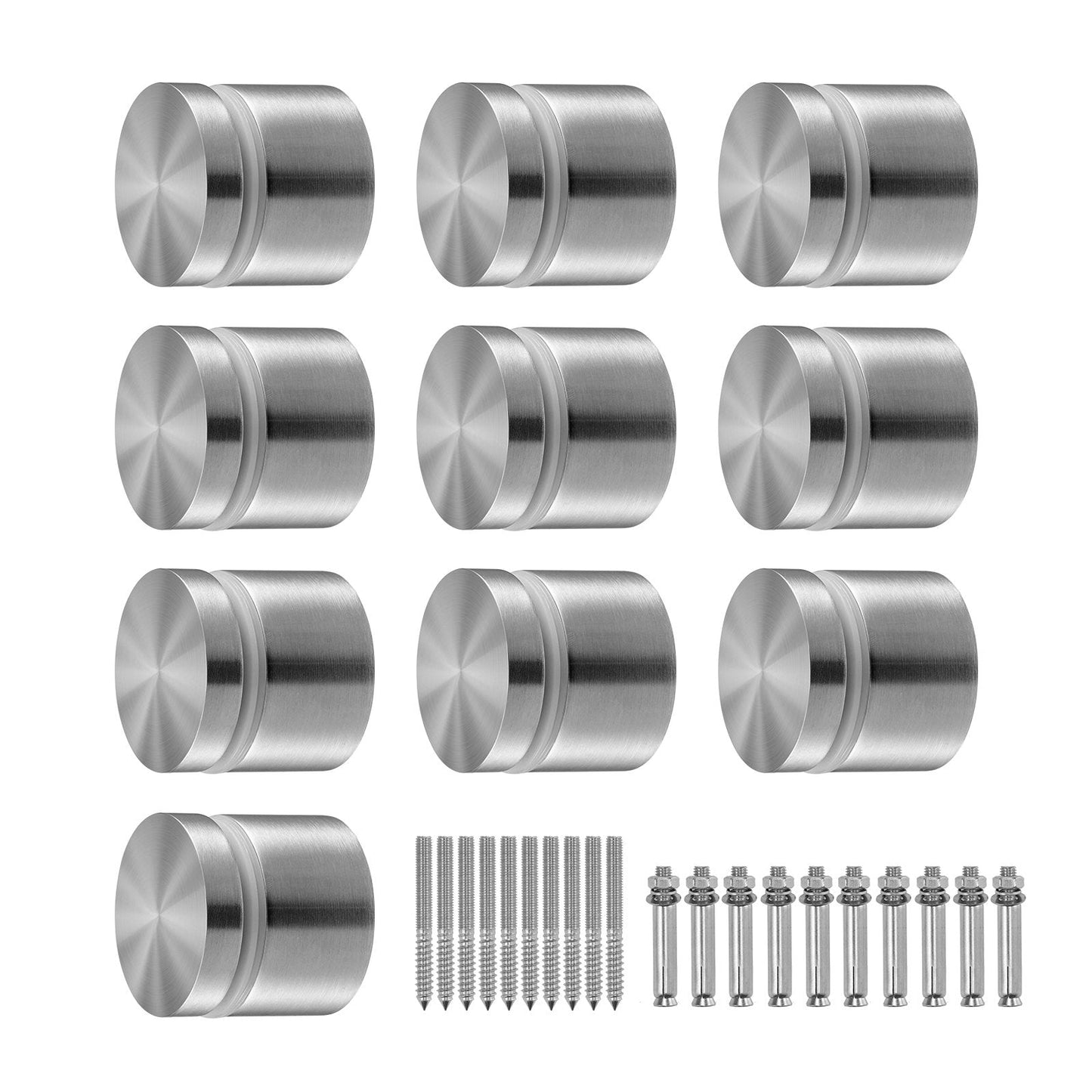 Stainless Steel Glass Railing Brackets, 10 PCS for 8-16mm Glass, Silver Finish