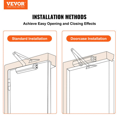 VEVOR 68 kg Commercial Door Closer Heavy Duty Residential Hydraulic Auto Black