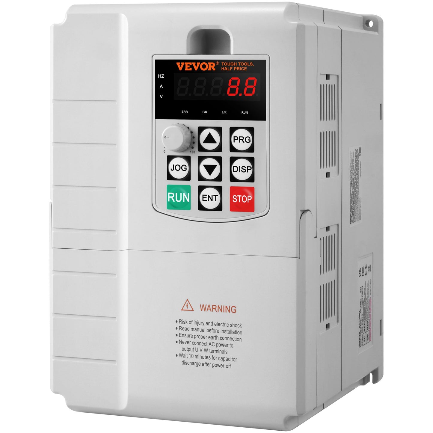 VEVOR VFD 10HP, 7.5KW, 34A, 1 Phase 220V-240V Input to 3 Phase 220V-240V Output