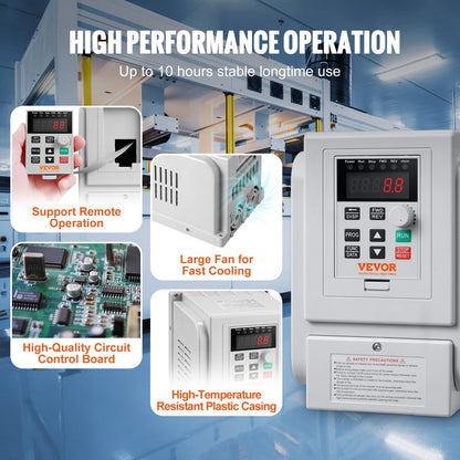 VEVOR VFD 5HP, 4KW, 18A, 1 Phase 220V-240V Input to 3 Phase 220V-240V Output Variable