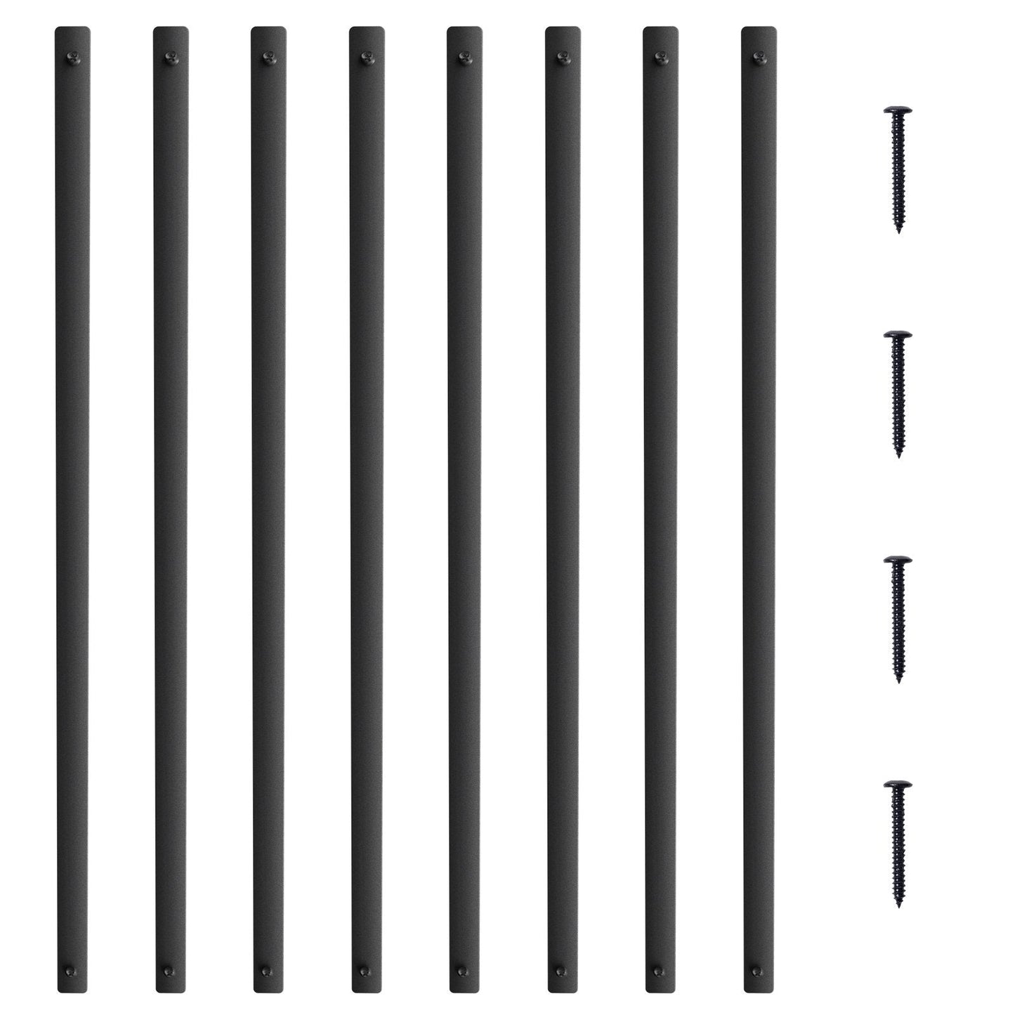 Decorative Aluminum Alloy Staircase Balusters, 0.96 m, Matte Black, 72 Pack