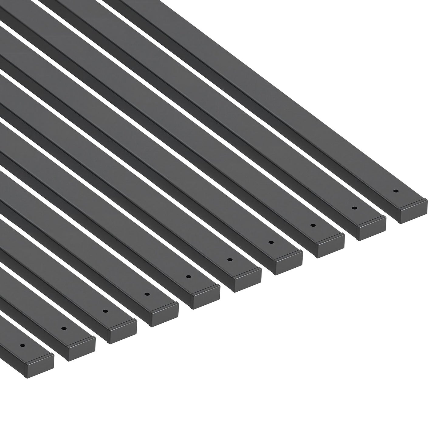 61 Pack Deck Balusters, 75 cm Galvanized Steel Railing Spindles, Hollow Rectangle Metal Decking Stair Balusters with Pre-Drilled Hole, End Caps, Screws, for Deck, Porch & Stair Railing, Black