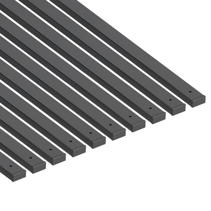 61 Pack Deck Balusters, 82 cm Galvanized Steel Railing Spindles, Hollow Rectangle Metal Decking Stair Balusters with Pre-Drilled Hole, End Caps, Screws, for Deck, Porch & Stair Railing, Black