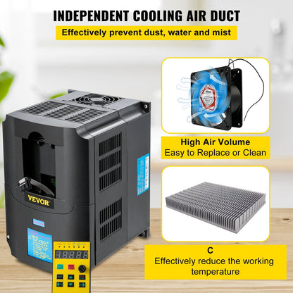 220V 4kW CNC Motor Inverter Drive, 5.5HP, Smart Display, Multi-Protection