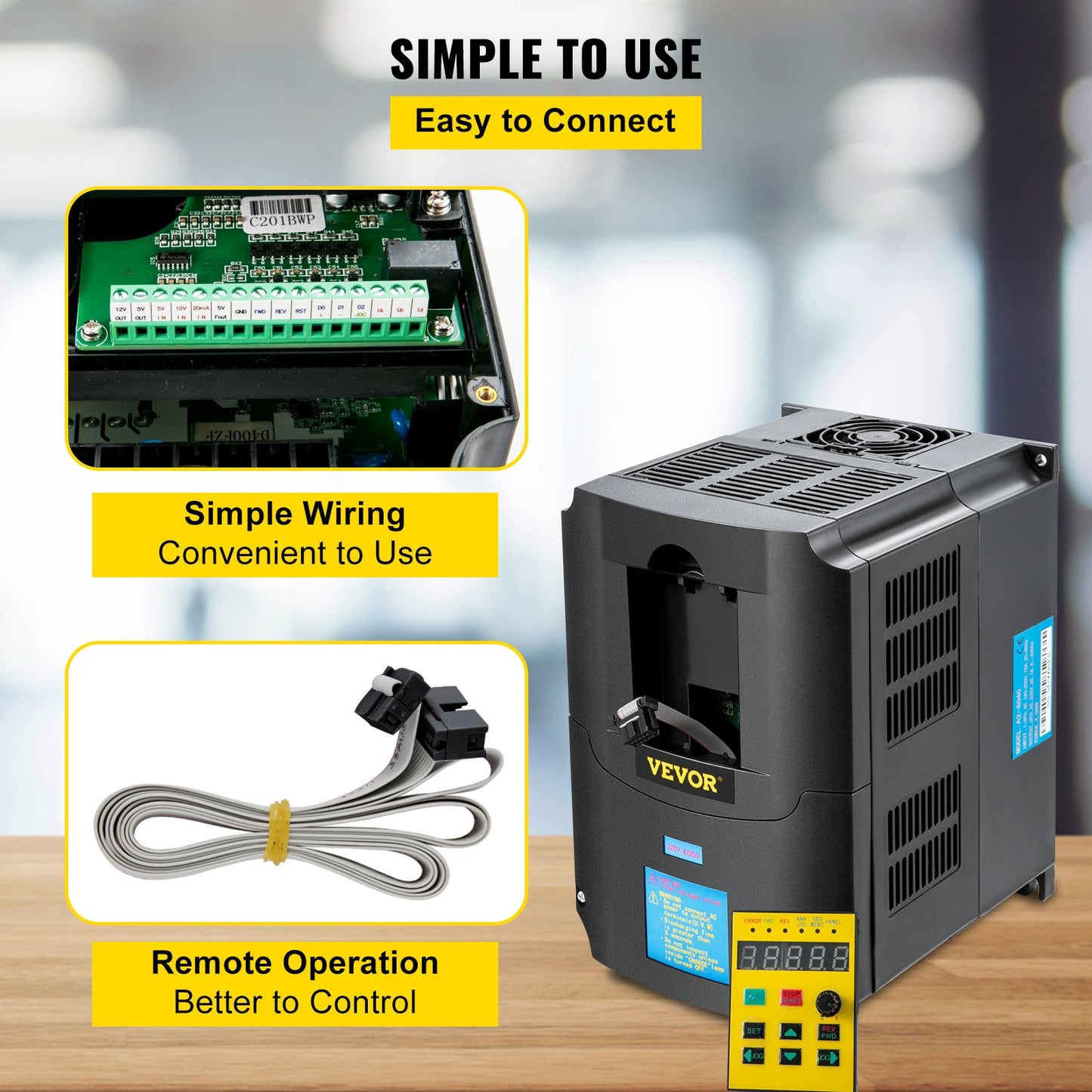 VEVOR Variable Frequency Drive 220V 4KW 5.5HP CNC Motor Inverter Converter