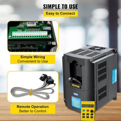 VEVOR Variable Frequency Drive 220V 4KW 5.5HP CNC Motor Inverter Converter