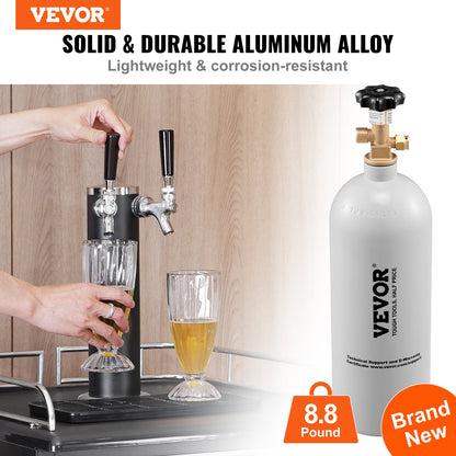 VEVOR 2.3 kg CO2 Tank Aluminum Gas Cylinder, Brand New CO2 Cylinder with Gray Spray