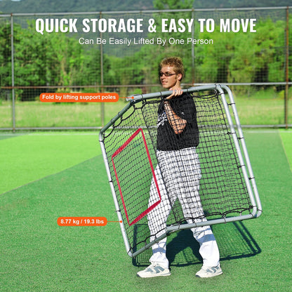 Adjustable Baseball & Softball Rebounder Net, 1.07 x 1.83 m, Steel Frame