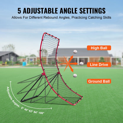 Adjustable Baseball & Softball Rebounder Net - 1.2 x 1.7 m Steel Frame